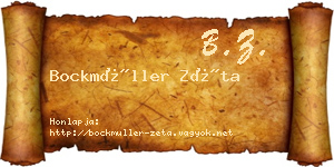 Bockmüller Zéta névjegykártya